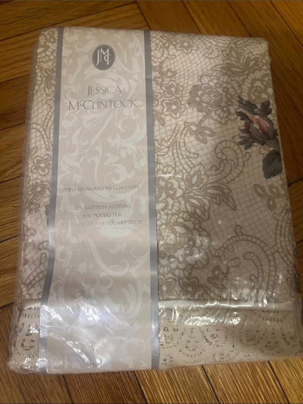 Jessica McClintock Vintage Lace Floral Pillowcases New Old Stock